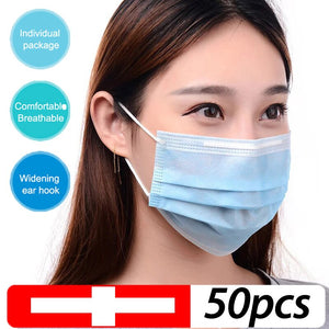 anti Corona Virus COVID-19 Surgical Mask 3-Ply PM2.5 Nonwoven Disposable Elastic Mouth Soft Breathable Face Mask hot